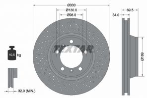 Textar 92150007 - Brzdový kotúč -