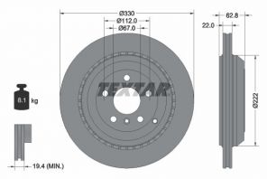 Textar 92150903 - Brzdový kotúč -