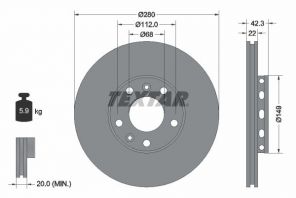 Textar 92152200 - Brzdový kotúč -