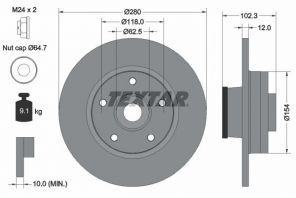 Textar 92153703 - Brzdový kotúč -