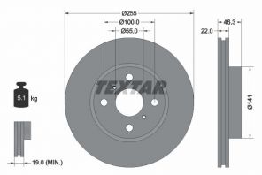 Textar 92156100 - Brzdový kotúč -