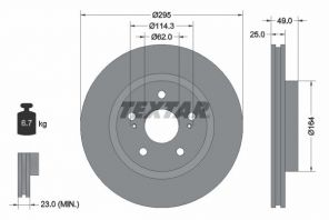 Textar 92156503 - Brzdový kotúč -