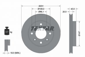 Textar 92158900 - Brzdový kotúč -