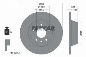 Textar 92159403 - Brzdový kotúč -