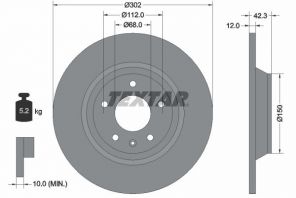 Textar 92159503 - Brzdový kotúč -