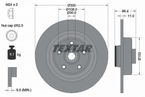 Textar 92159803 - Brzdový kotúč -