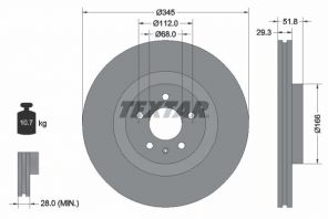 Textar 92160205 - Brzdový kotúč -