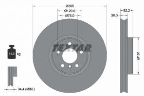 Textar 92161005 - Brzdový kotúč -