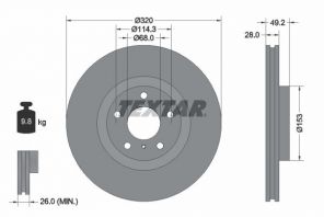 Textar 92162400 - Brzdový kotúč -