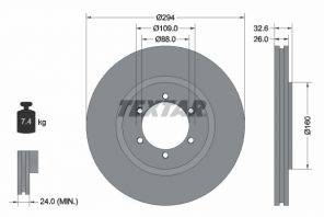 Textar 92162600 - Brzdový kotúč -
