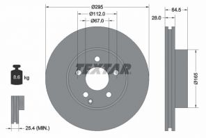 Textar 92163205 - Brzdový kotúč -