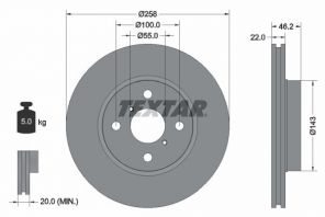 Textar 92164203 - Brzdový kotúč -