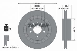 Textar 92164900 - Brzdový kotúč -