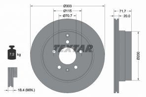 Textar 92165503 - Brzdový kotúč -