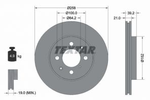 Textar 92165903 - Brzdový kotúč -