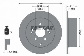Textar 92166103 - Brzdový kotúč -