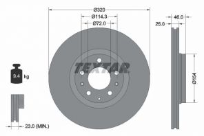 Textar 92166300 - Brzdový kotúč -