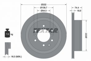 Textar 92167303 - Brzdový kotúč -