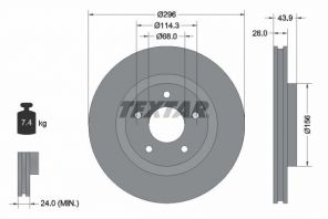 Textar 92167403 - Brzdový kotúč -