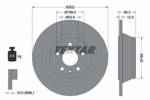 Textar 92168403 - Brzdový kotúč -