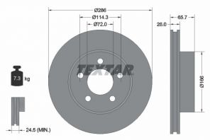 Textar 92169003 - Brzdový kotúč -
