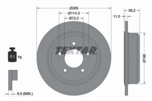 Textar 92169403 - Brzdový kotúč -