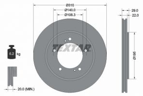 Textar 92170503 - Brzdový kotúč -