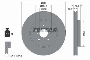 Textar 92171503 - Brzdový kotúč -