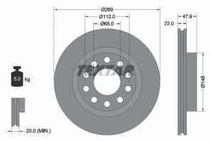 Textar 92176903 - Brzdový kotúč -