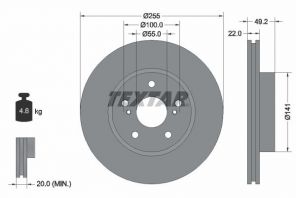 Textar 92179503 - Brzdový kotúč -