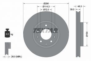 Textar 92180803 - Brzdový kotúč -