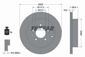 Textar 92180903 - Brzdový kotúč -