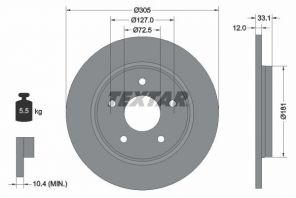 Textar 92181005 - Brzdový kotúč -