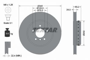 Textar 92182525 - Brzdový kotúč -