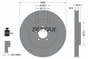 Textar 92186305 - Brzdový kotúč -