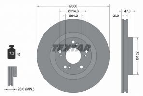 Textar 92186503 - Brzdový kotúč -