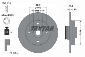 Textar 92194103 - Brzdový kotúč -
