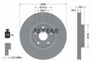 Textar 92195303 - Brzdový kotúč -