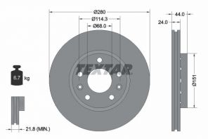 Textar 92195505 - Brzdový kotúč -