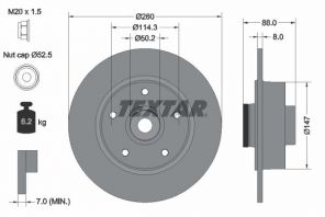 Textar 92196003 - Brzdový kotúč -