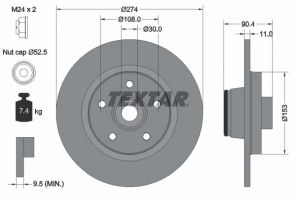 Textar 92196203 - Brzdový kotúč -