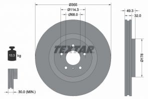 Textar 92199105 - Brzdový kotúč -