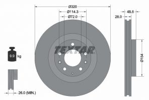 Textar 92203403 - Brzdový kotúč -