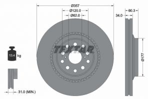 Textar 92224303 - Brzdový kotúč -