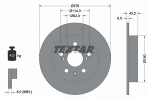 Textar 92225303 - Brzdový kotúč -