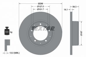 Textar 92230503 - Brzdový kotúč -