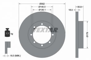 Textar 92230800 - Brzdový kotúč -