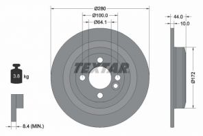 Textar 92234003 - Brzdový kotúč -