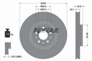 Textar 92237603 - Brzdový kotúč -
