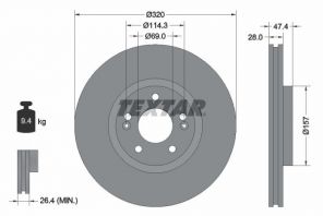 Textar 92237803 - Brzdový kotúč -